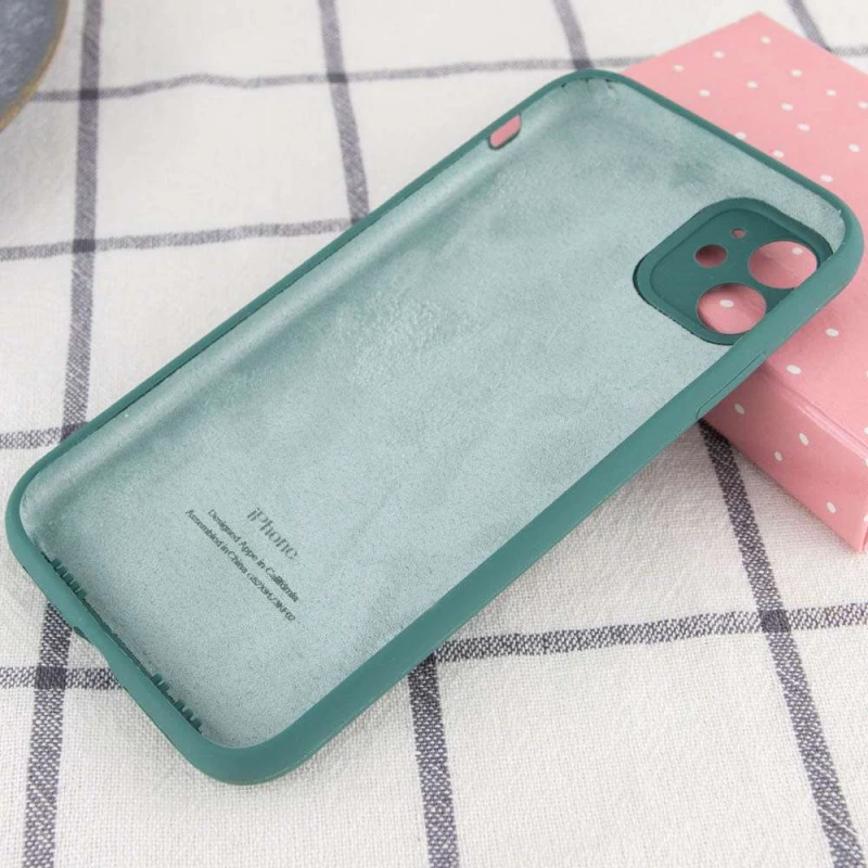 Чохол Silicone Case з захистом камери на Apple iPhone 12 (6.1") – Зелений / Pine green. Фото 2 з 2