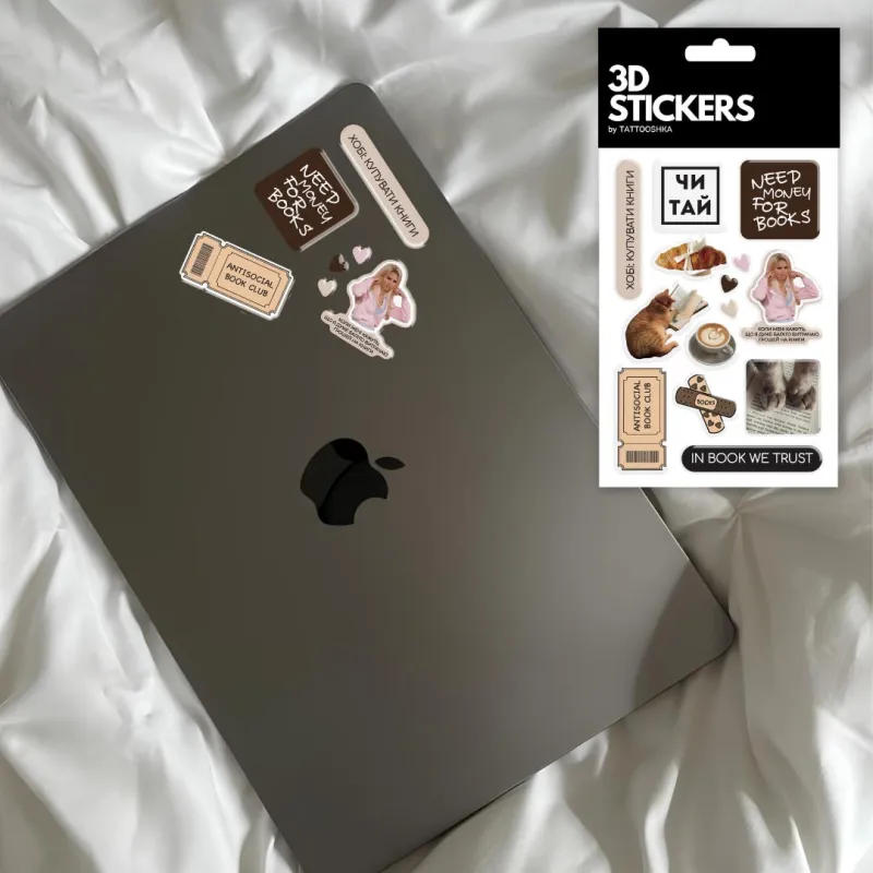 Стікер-набір 3D до 10*15см XXL – Reading Club (11 pcs). Фото 3 з 3