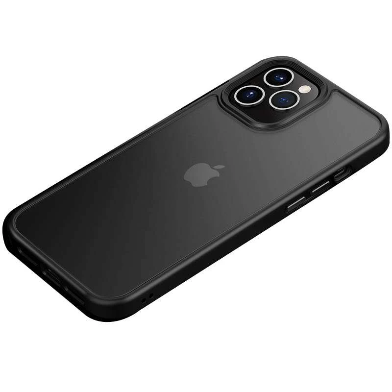

TPU+PC с металлическими кнопками для Apple iPhone 12 (6.1") (Черный), Чорний