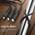 Дата кабель Usams US-SJ374 U38 3IN1 Charging Cable 1m – Чорний. Фото 3 з 5