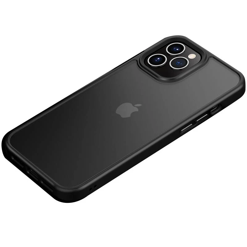 TPU+PC с металлическими кнопками для Apple iPhone 12 Pro (6.1") – Черный / Black. Фото 1 из 6