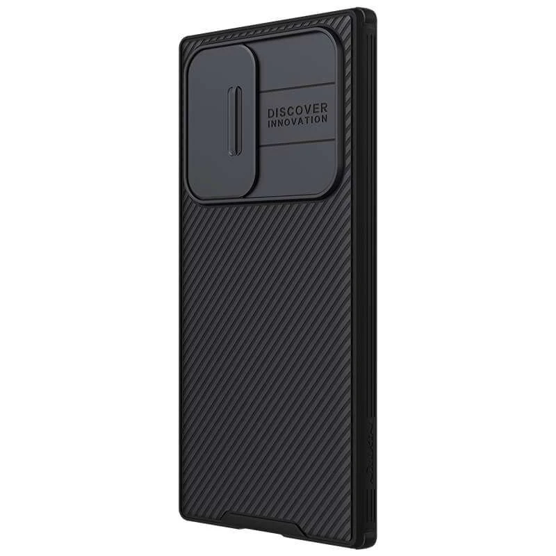 Карбована накладка Nillkin зі шторкою для камери на Samsung Galaxy S23 Ultra – Чорний / Black. Фото 3 з 5
