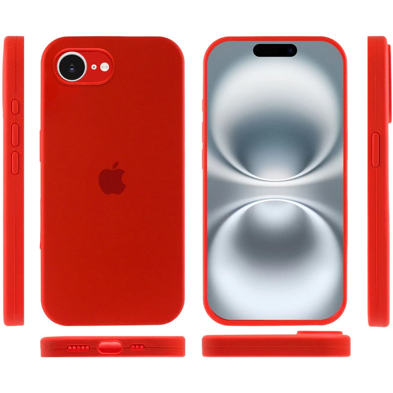 Чехол Silicone Case с закрытым низом для Apple iPhone 17e (6.1") – Красный / Red. Фото 5 из 6