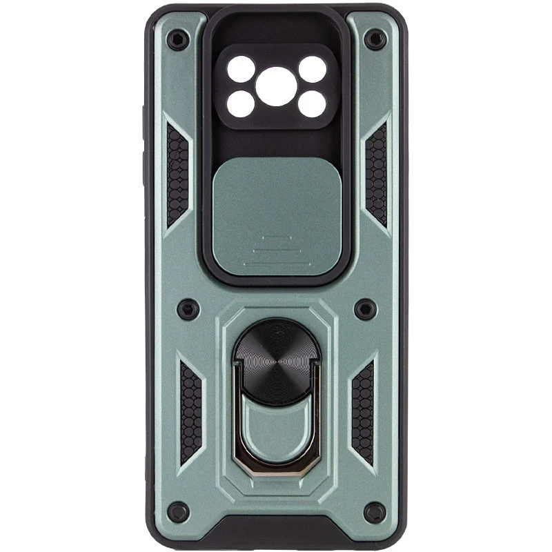 Удароміцний чохол Ummi Camshield Serge Ring (in box) для Xiaomi Poco X3 NFC / Poco X3 Pro – Зелений / Green. Фото 1 з 2