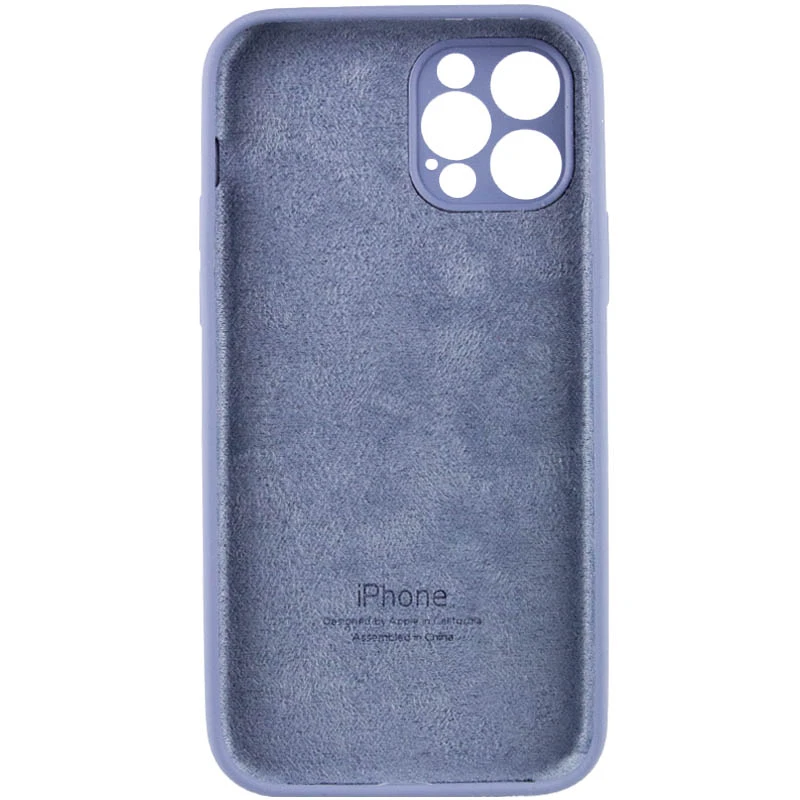 Чехол Silicone Case с защитой камеры для Apple iPhone 12 Pro Max (6.7") – Серый / Lavender Gray. Фото 5 из 7