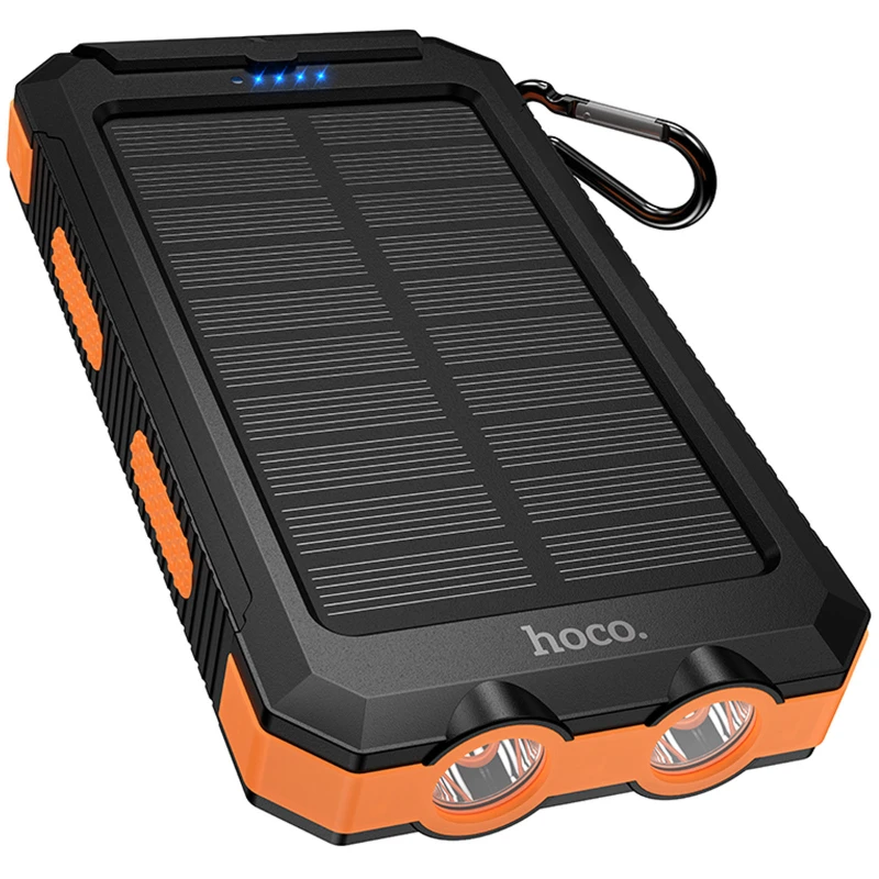 Портативний ЗП Power Bank Hoco J164 Platinum solar 10.5W with lighting 8000 mAh – Black. Фото 2 з 7