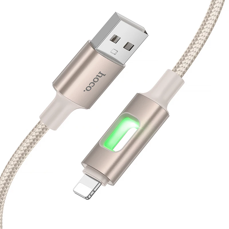 Дата кабель Hoco U144 New USB to Lightning 2.4A (1.2m) – Gold. Фото 3 з 4