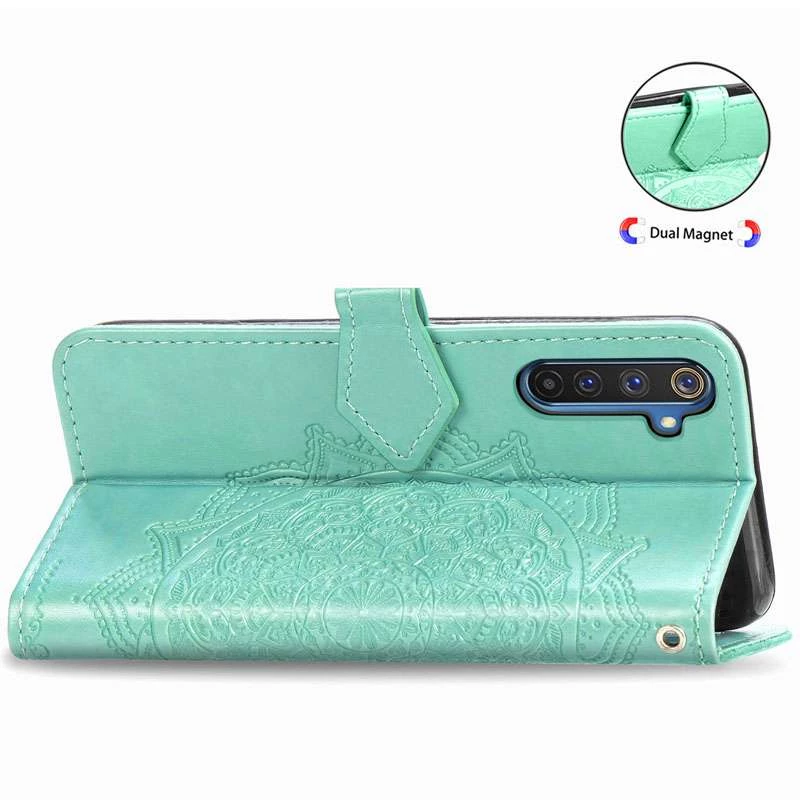 Шкіряний чохол-книжка Art Case з візитницею для Realme 6 Pro – Бірюзовий. Фото 7 з 7