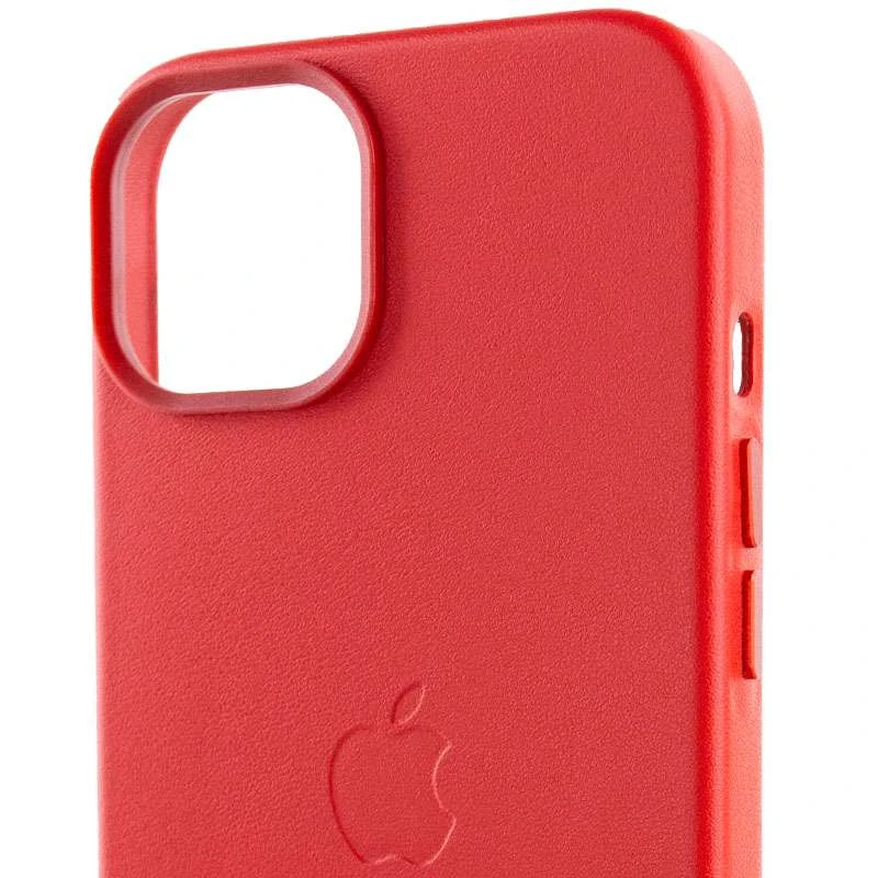 Кожаный чехол Leather Case с MagSafe для Apple iPhone 12 Pro Max (6.7") – Crimson. Фото 6 из 9