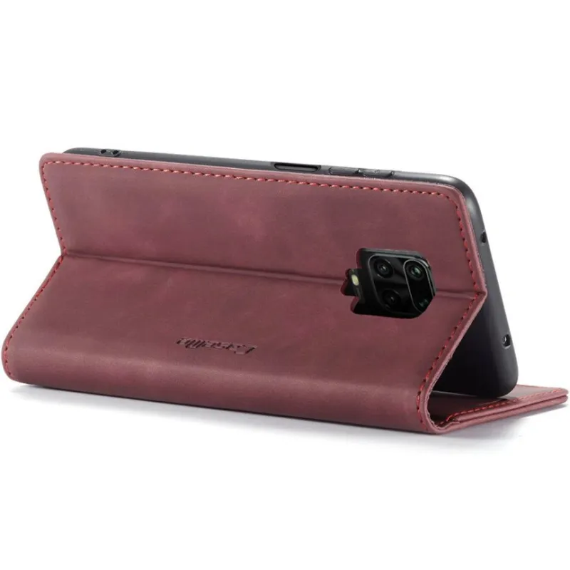 Кожаный чехол-книжка CaseMe Velvet Nubuck для Xiaomi Redmi Note 9s / Note 9 Pro / Note 9 Pro Max – Red. Фото 5 из 5