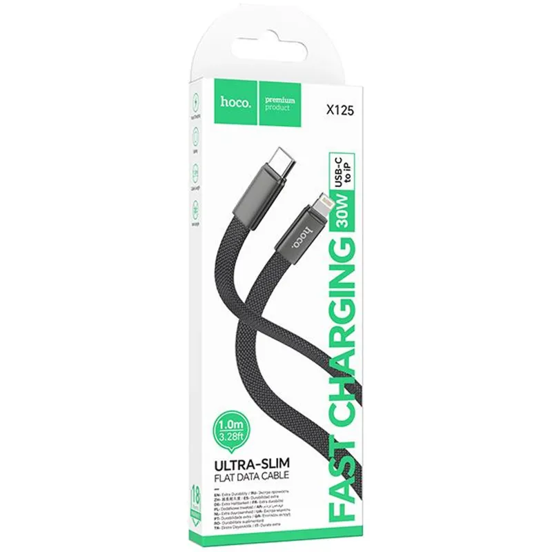 Дата кабель Hoco X125 Exceso Type-C to Lightning 30W (1m) – Black. Фото 2 из 5