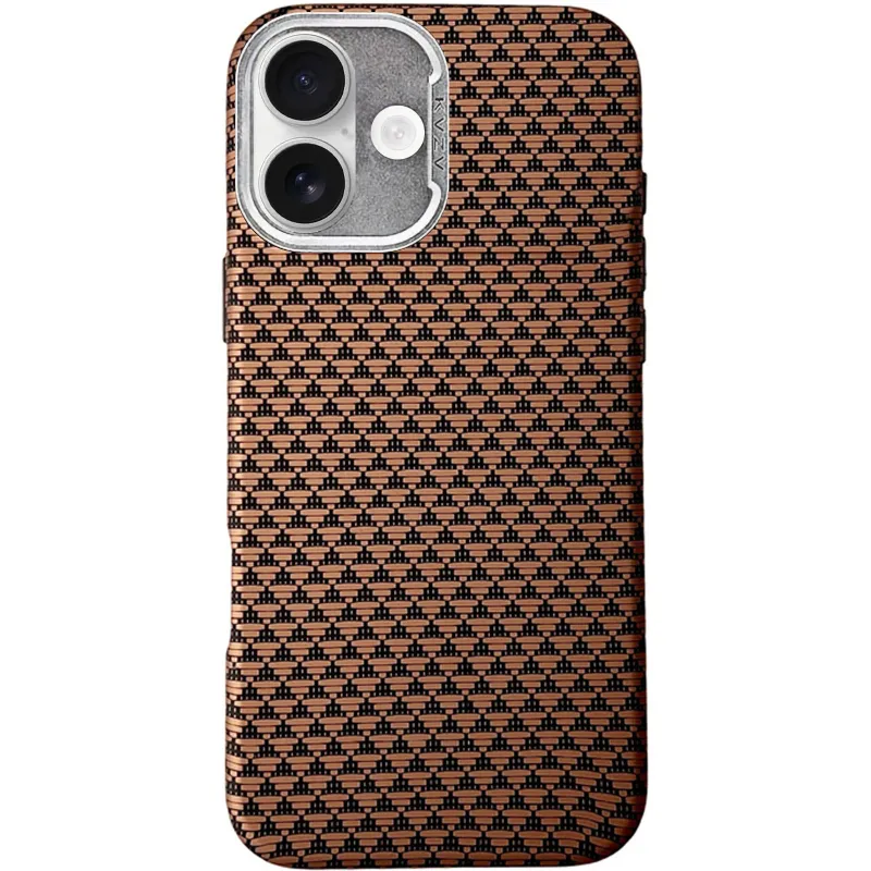 Чохол TPU+PC KVZV Triangular Pattern with Magnetic Fit для Apple iPhone 17 (6.3") – Khaki. Фото 2 з 2