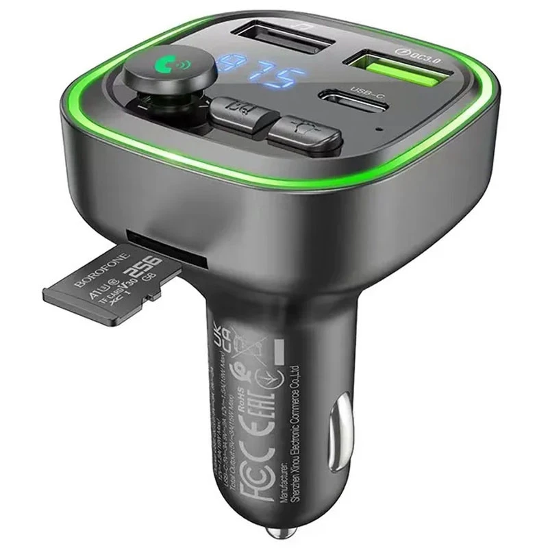 АЗУ FM модулятор Borofone BC48 – Black. Фото 2 из 6