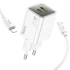 СЗУ Hoco N46 Glorious PD20W+QC3.0 (1USB-A/1C) + Type-C to Lightning – White. Фото 3 из 4