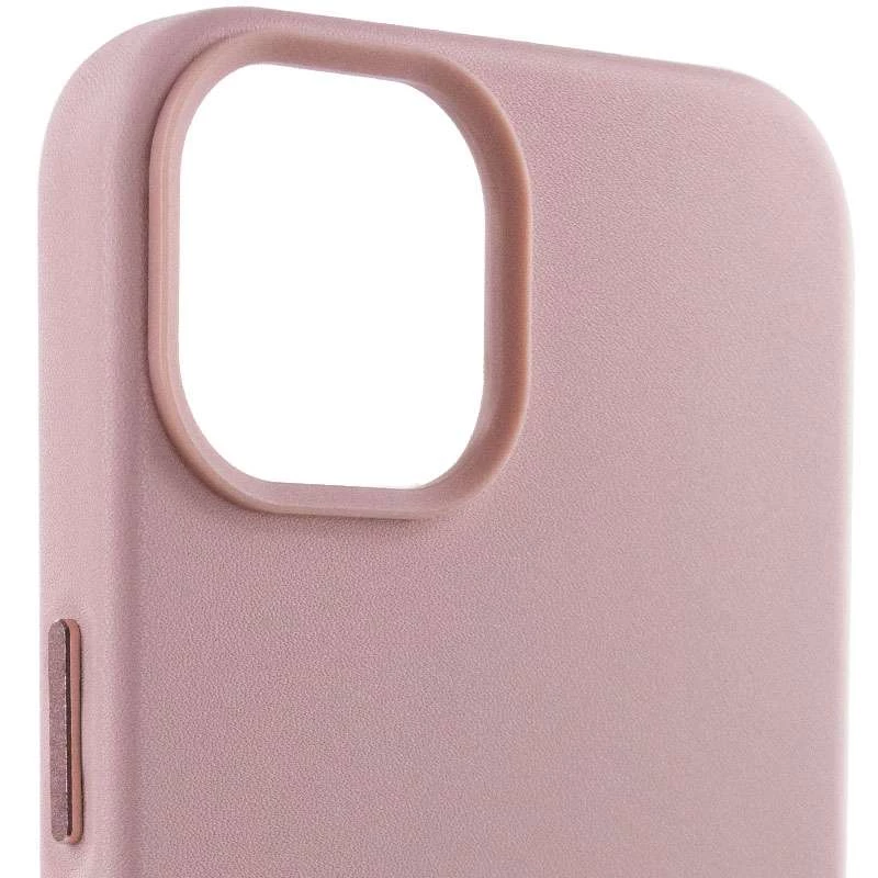 Кожаный чехол Leather Case с MagSafe для Apple iPhone 14 (6.1") – Sand Pink. Фото 5 из 9
