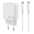 МЗП WIWU G008 Essen PD30W GaN (1USB-C) + кабель Type-C to Type-C – White. Фото 1 з 4