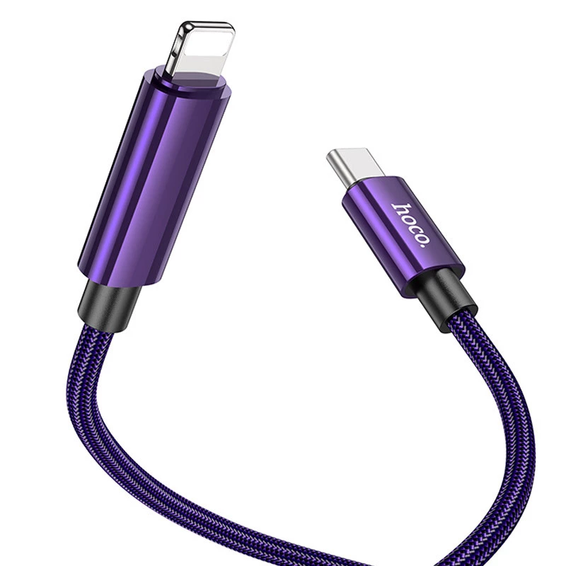 Дата кабель Hoco U125 Benefit 27W Type-C to Lightning (1.2m) – Purple. Фото 3 з 5