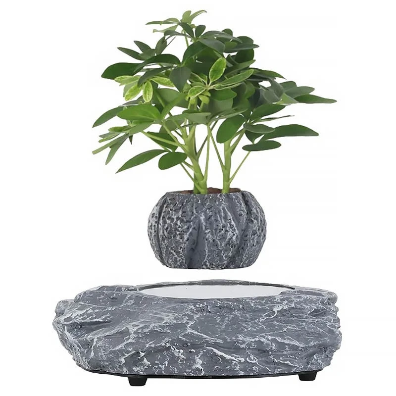 Магнітний левітаційний горщик для квітів HCNT Magnetic Levitating Pot M5B-P – Gray. Фото 1 з 6