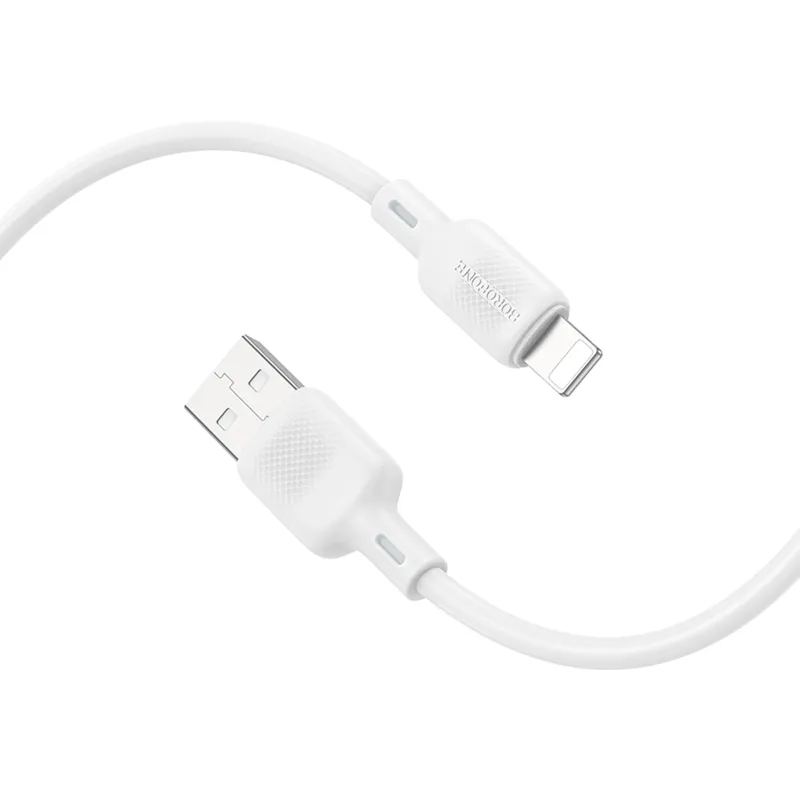 Дата кабель Borofone BX113 Lenny USB to Lightning 2.4A (1m) – White. Фото 3 з 4