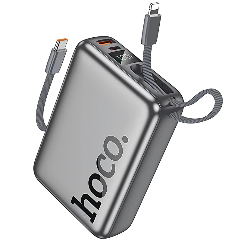 Портативное ЗУ Power Bank Hoco Q39 Eminente 22.5W+PD20W с БЗУ Type-C + Lighting 20000 mAh – Metal gray. Фото 1 из 3