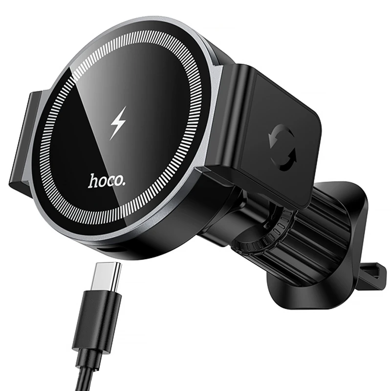 Автотримач з БЗП Hoco HW35 Power 15W (air outlet) – Black. Фото 1 з 5