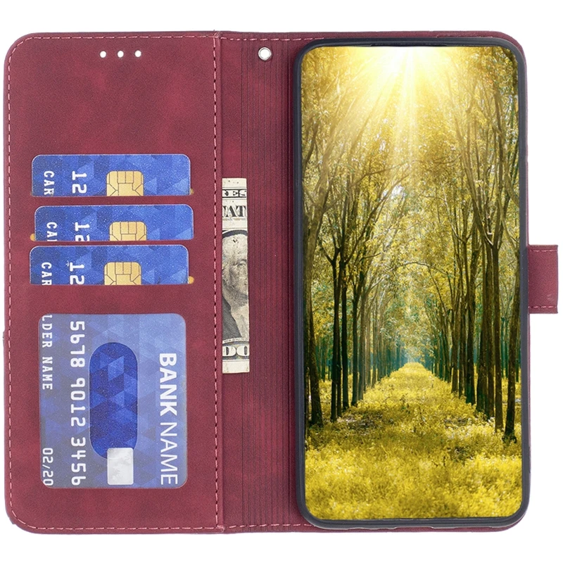 Кожаный чехол-книжка Geometric Pattern для Xiaomi Redmi Note 15 Pro 4G – Red. Фото 4 из 4
