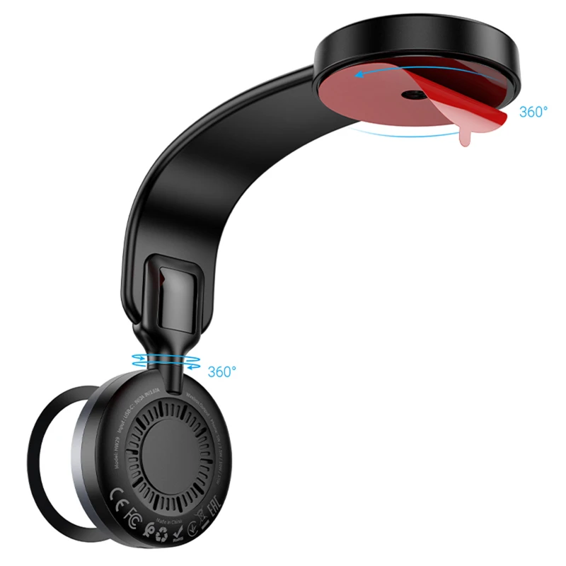 Автотримач з БЗП Hoco HW29 Magnetic Wireless Charging 15W – Black. Фото 5 з 6