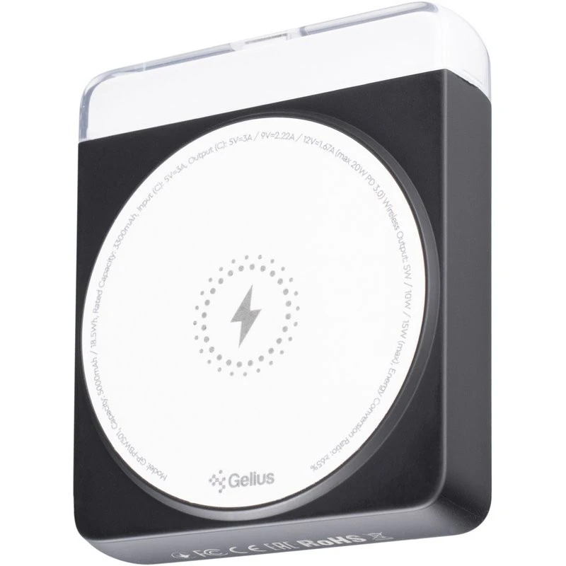 Портативний ЗП Power Bank Gelius Avelon GP-PBW301 15W з БЗП 5000 mAh – Black. Фото 3 з 8