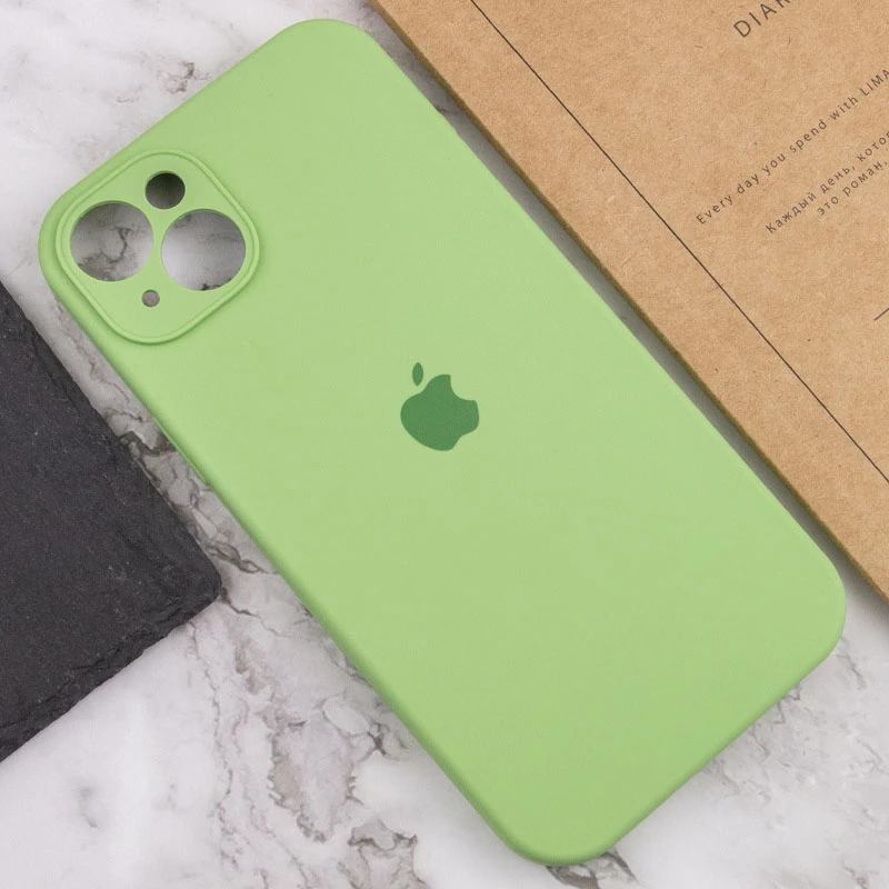 Чехол Silicone Case с защитой камеры для Apple iPhone 13 (6.1") – Мятный / Mint. Фото 6 из 7