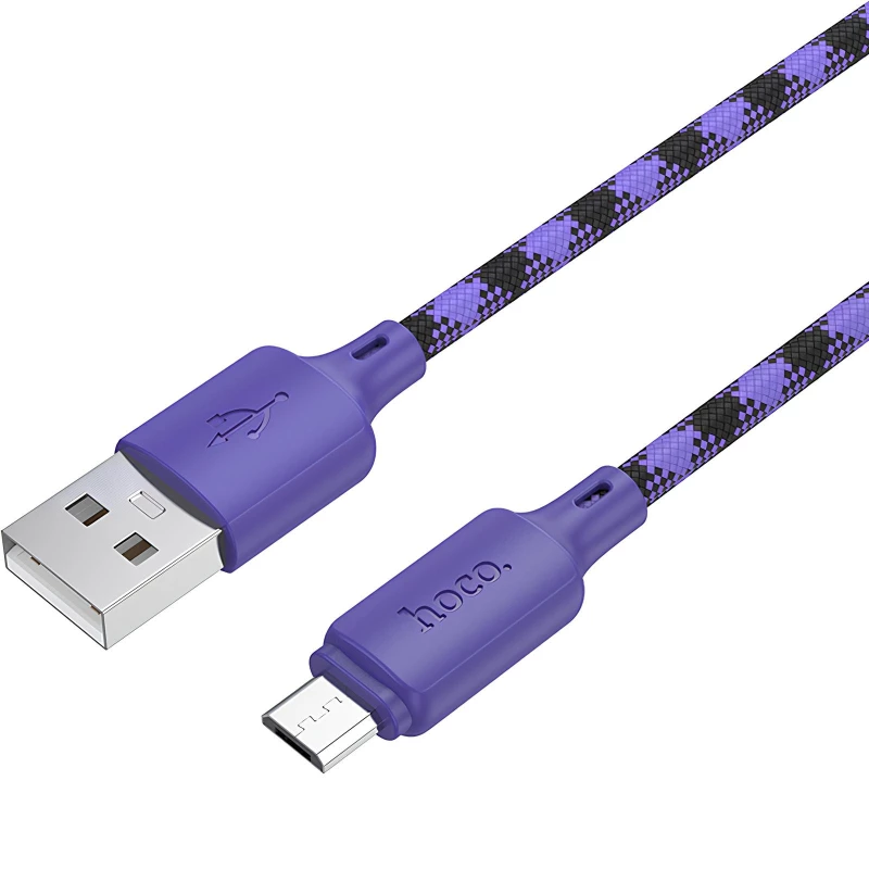 Дата кабель Hoco X116 Meridian USB to MicroUSB 2.4A (1m) – Gradient Purple Mix. Фото 5 з 6