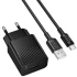 СЗУ Borofone BAS71A Source 10.5W (1USB-A) + кабель USB to Type-C – Black. Фото 2 из 4