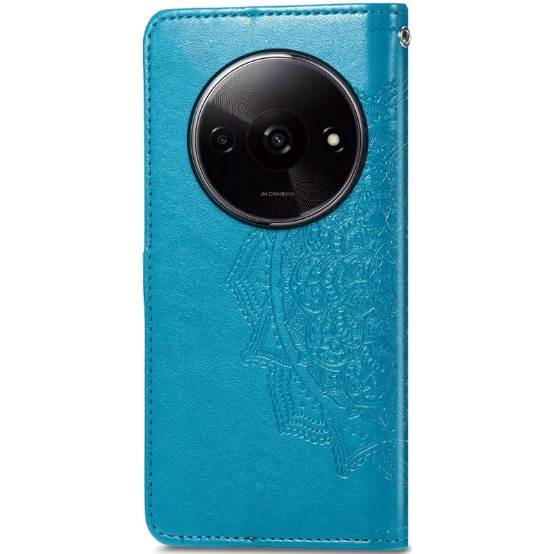 Шкіряний чохол-книжка Art Case з візитницею для Xiaomi Redmi A3 – Синій. Фото 2 з 5