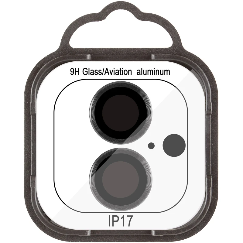 Металлическое защитное стекло на камеру для Apple iPhone 17 (6.3") – Черный / Black. Фото 3 из 4