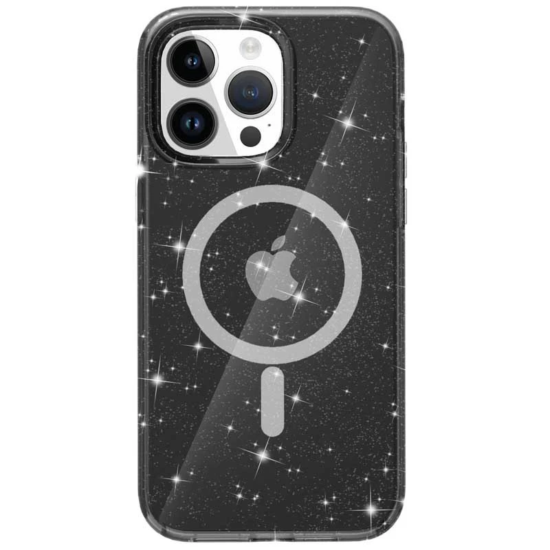 Чехол с блестками и MagSafe на Apple iPhone 15 Pro (6.1") – Black+Glitter. Фото 6 из 8