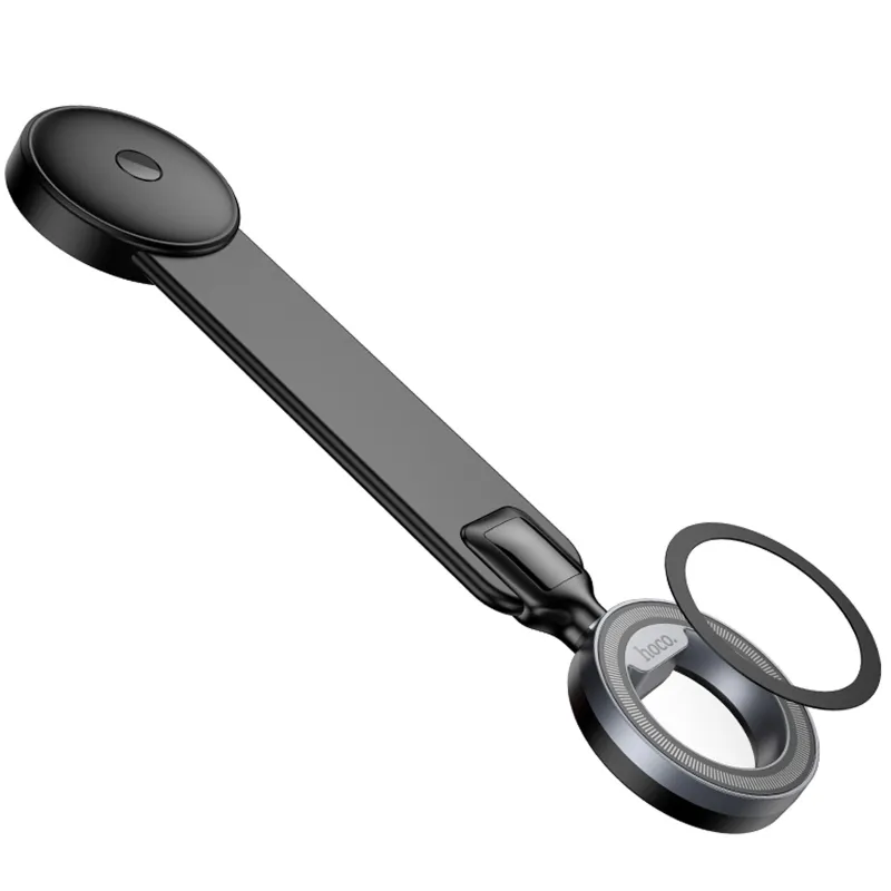 Автодержатель Hoco H71 Totem Ring magnetic (center console) – Black metal gray. Фото 5 из 6
