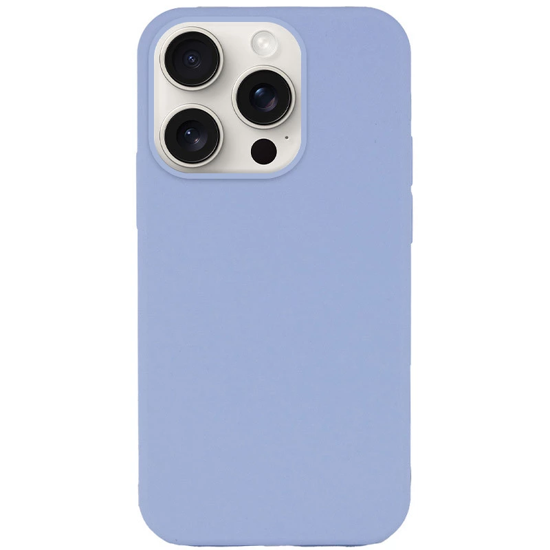 Чехол с закрытым низом Silicone Case для Apple iPhone 16 Pro Max – Голубой / Lilac Blue. Фото 1 из 13
