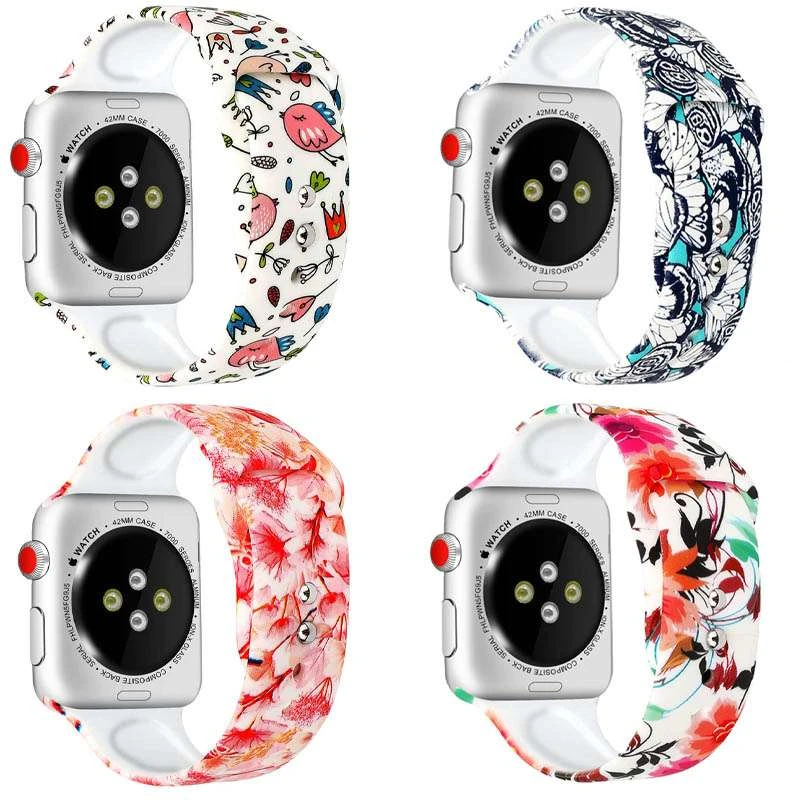 

Силіконовий ремінець з малюнком для Apple watch 42mm / 44mm