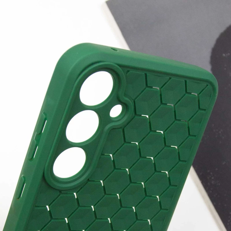 Силиконовый чехол сотами для Samsung Galaxy A35 – Зеленый / Cyprus Green. Фото 6 из 7
