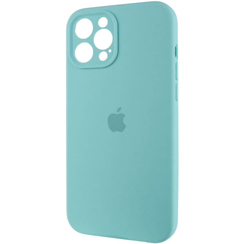 Чехол Silicone Case с защитой камеры для Apple iPhone 12 Pro (6.1") – Бирюзовый / Marine Green. Фото 4 из 8