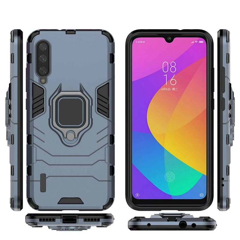 Протиударний чохол Transformer з кільцем на Xiaomi Mi A3 (CC9e) – Сірий / Metal slate. Фото 2 з 4