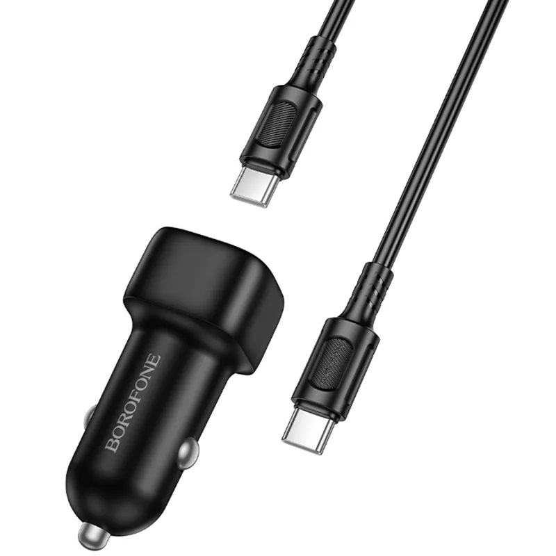 АЗП Borofone BZ34A Cloud PD20W (1USB-C) + кабель Type-C to Type-C – Black. Фото 4 з 5