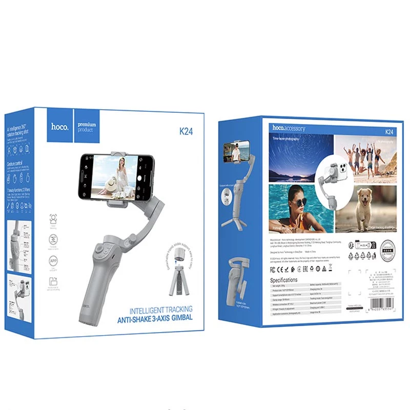 Стабилизатор Hoco K24 Support 3-axis smart gimbal – Gray. Фото 6 из 8