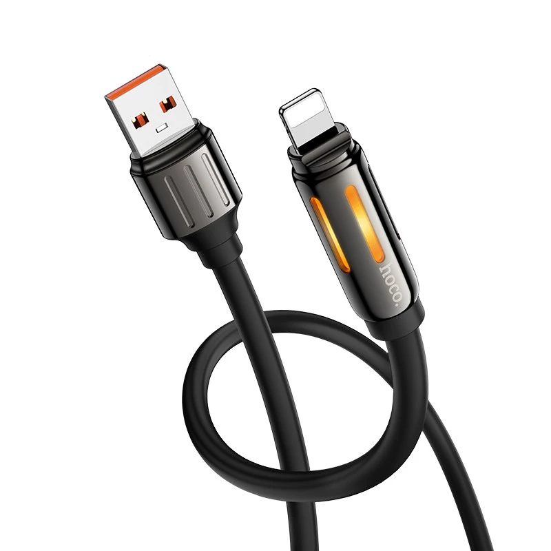 Дата кабель Hoco U136 Prize USB to Lightning 2.4A (1.2m) – Black. Фото 3 з 5