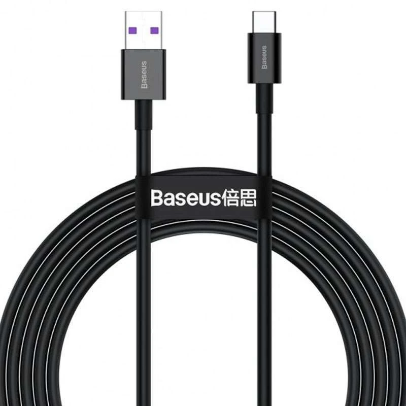 Дата кабель Baseus Superior Series Fast Charging USB to Type-C PD 66W (2m) – Чорний. Фото 1 з 3