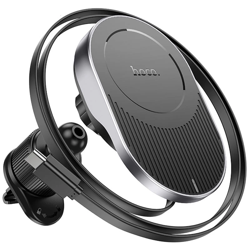 Автотримач з БЗП Hoco HW12 Guardian magnetic (air outlet) – Black / Gray. Фото 5 з 8