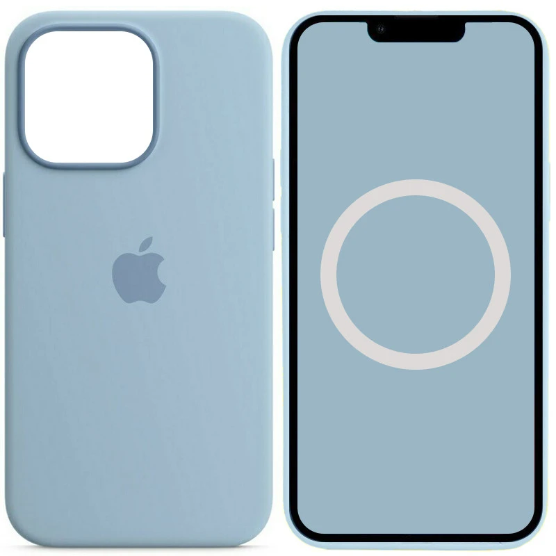 Чохол Silicone case (AAA) with Magsafe and Animation для Apple iPhone 13 Pro (6.1") – Блакитний / Blue Fog. Фото 1 з 3