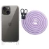 Прозрачный силиконовый чехол с ремешком для Apple iPhone 15 (6.1") – Light Purple. Фото 2 из 10