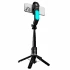 Монопод для селфи Hoco DYY06 трипод + съемный BT пульт + стабилизатор – Black. Фото 5 из 7