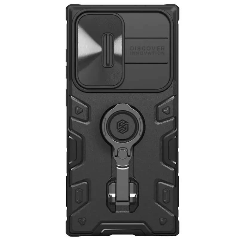 TPU+PC чохол Nillkin CamShield Armor Pro (шторка для камери) на Samsung Galaxy S23 Ultra – Чорний. Фото 2 з 7