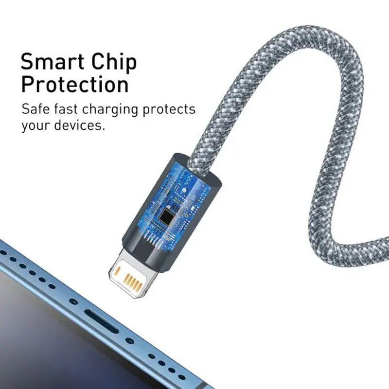 Дата кабель Baseus Dynamic Series USB to Lightning 2.4A (2m) (CALD00050) – Slate Gray. Фото 3 з 8